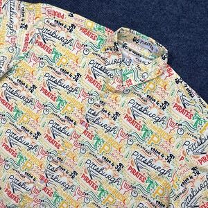 Pittsburgh Pirates MLB Hawaiian Shirt Mens AXL Cream All Over Print Doodle Y2K